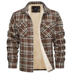 Men's Plaid Button Front Shirt Jacket