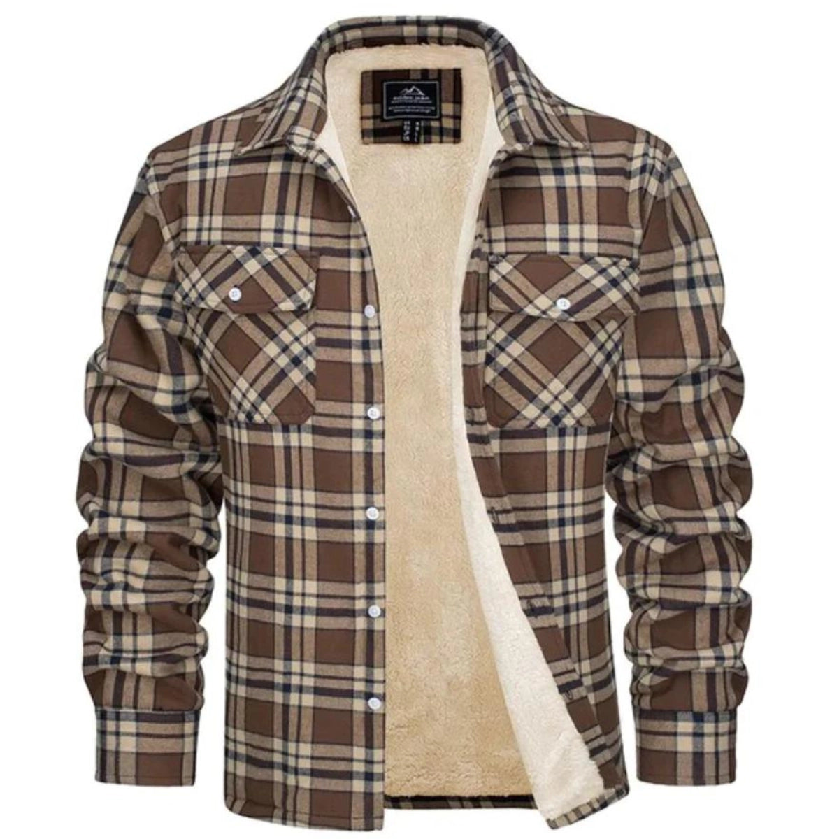 Men's Plaid Button Front Shirt Jacket