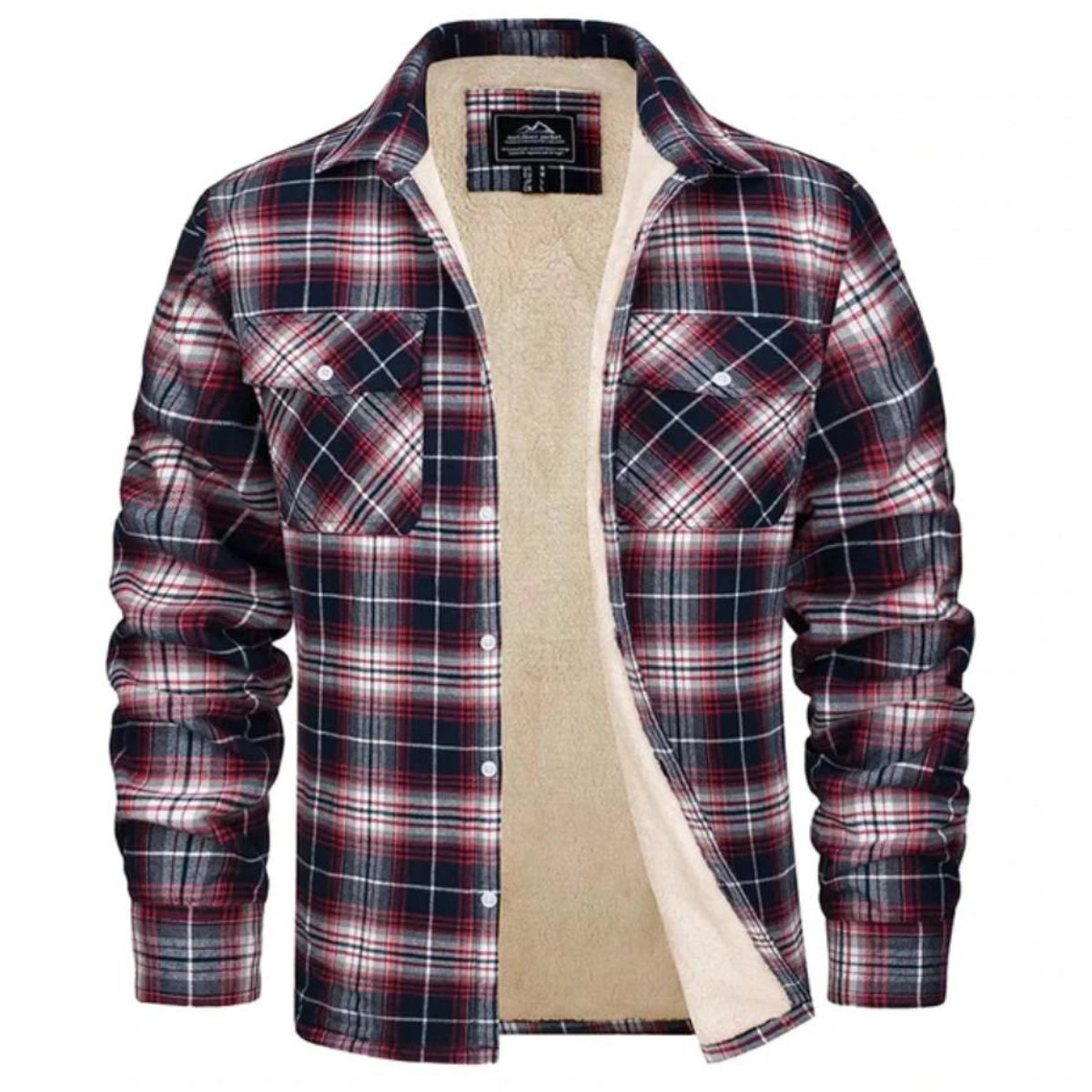 Men's Plaid Button Front Shirt Jacket
