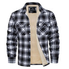 Men's Plaid Button Front Shirt Jacket