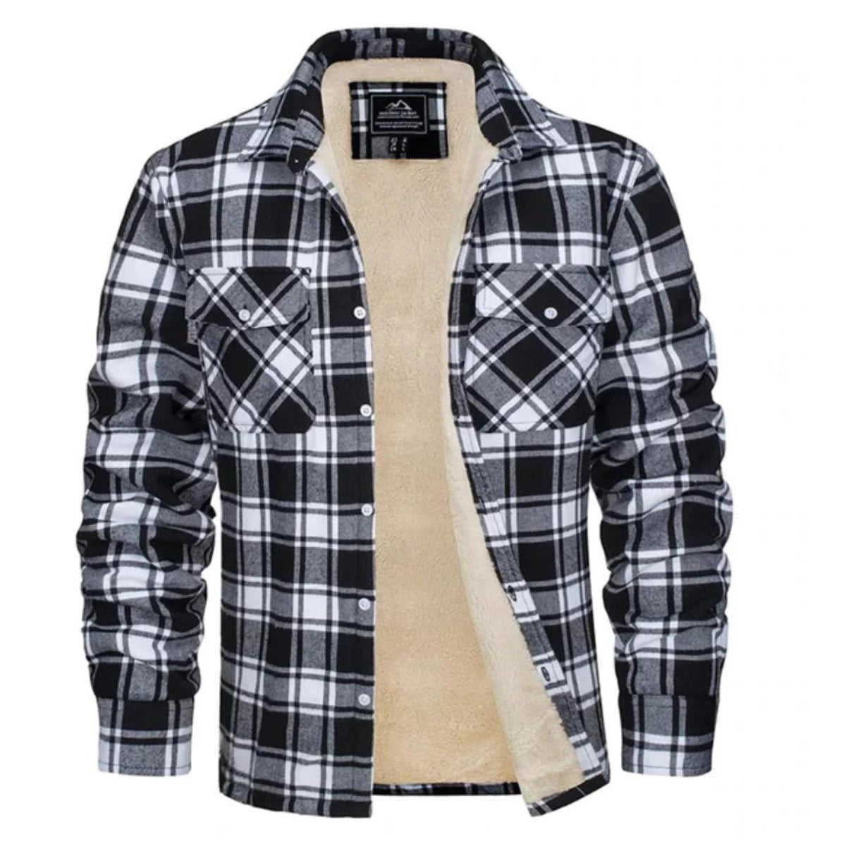 Men's Plaid Button Front Shirt Jacket