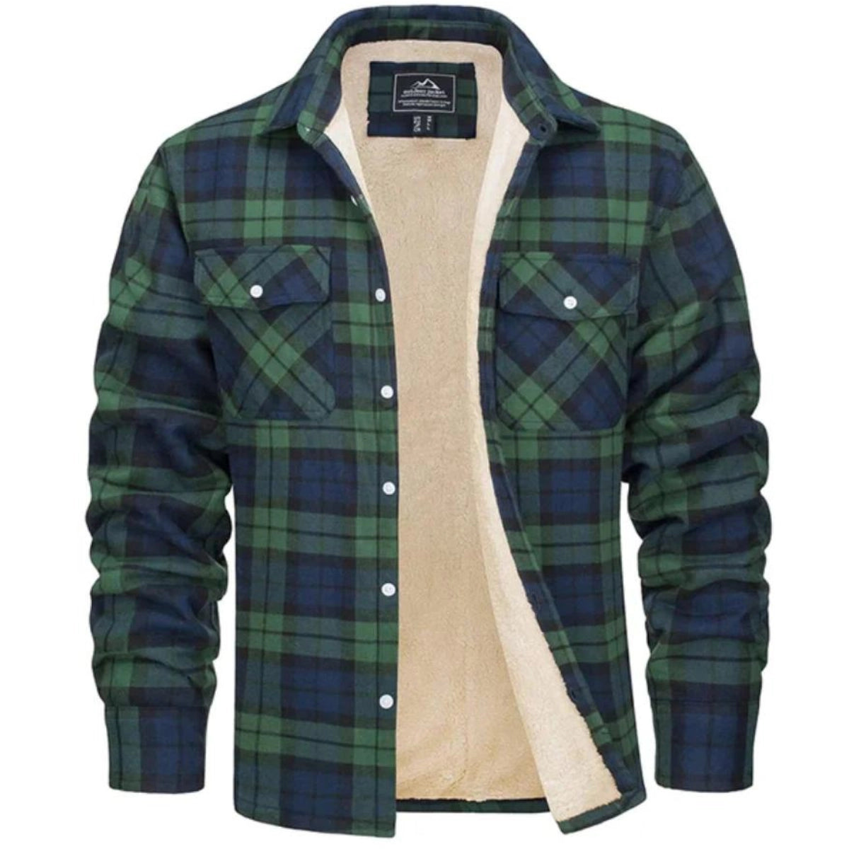 Men's Plaid Button Front Shirt Jacket