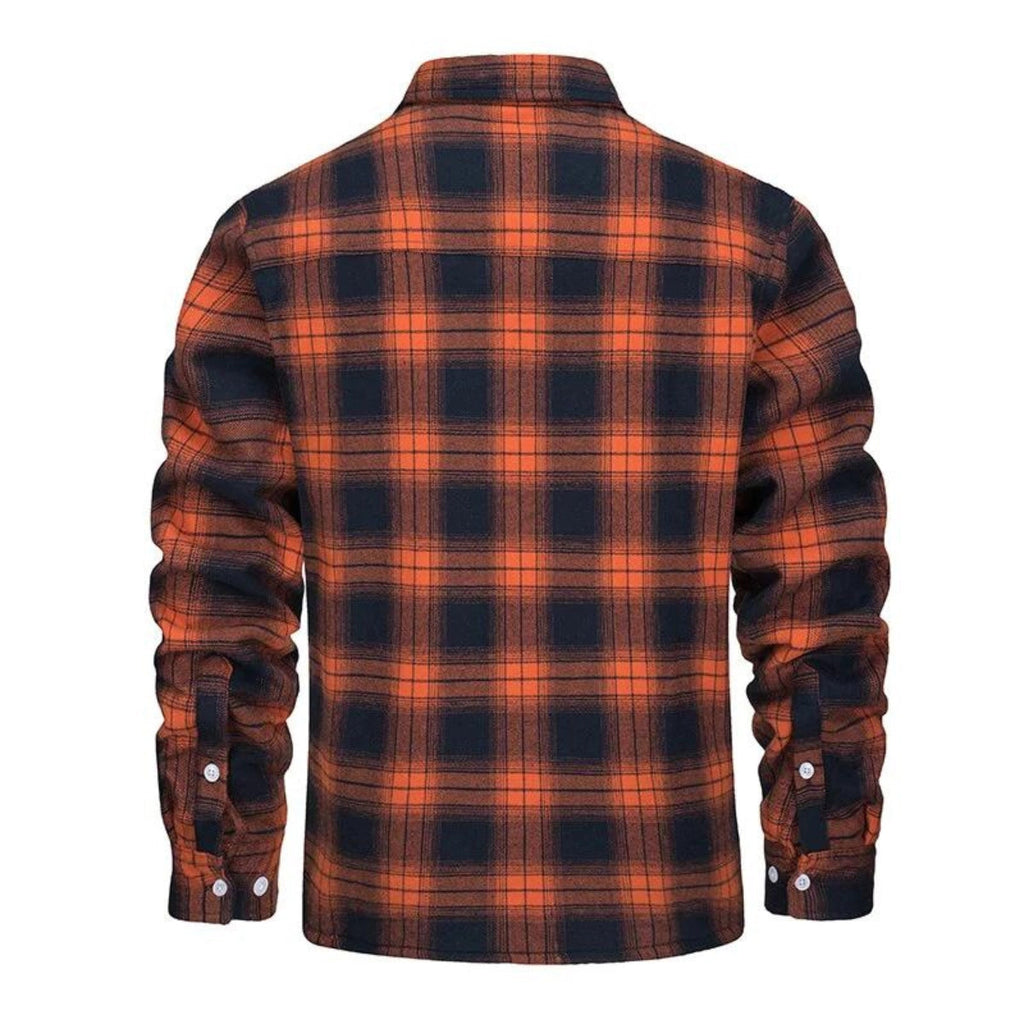 Men's Plaid Button Front Shirt Jacket