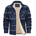 Men's Plaid Button Front Shirt Jacket