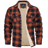 Men's Plaid Button Front Shirt Jacket