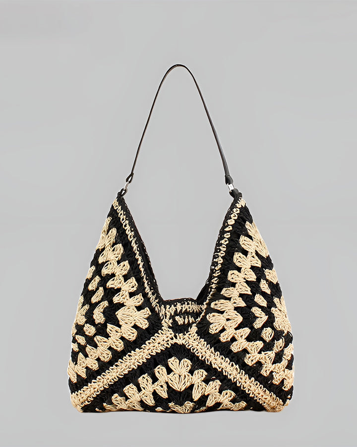 Women’s Geometric Crochet Hobo Bag