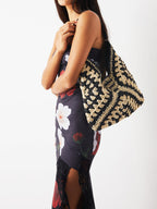 Women’s Geometric Crochet Hobo Bag