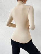 Women's Long Sleeve Mock Neck Wrap Top