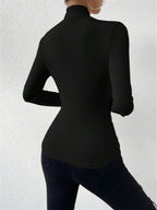 Women's Long Sleeve Mock Neck Wrap Top