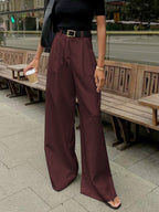Women's High-Waist Wide Leg Tailored Trousers