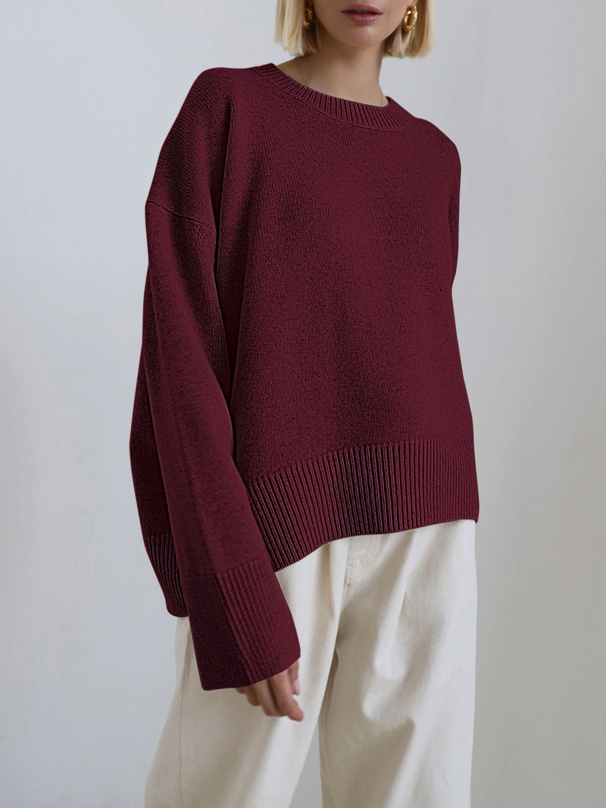 Women’s Relaxed Crew-Neck Oversized Sweater