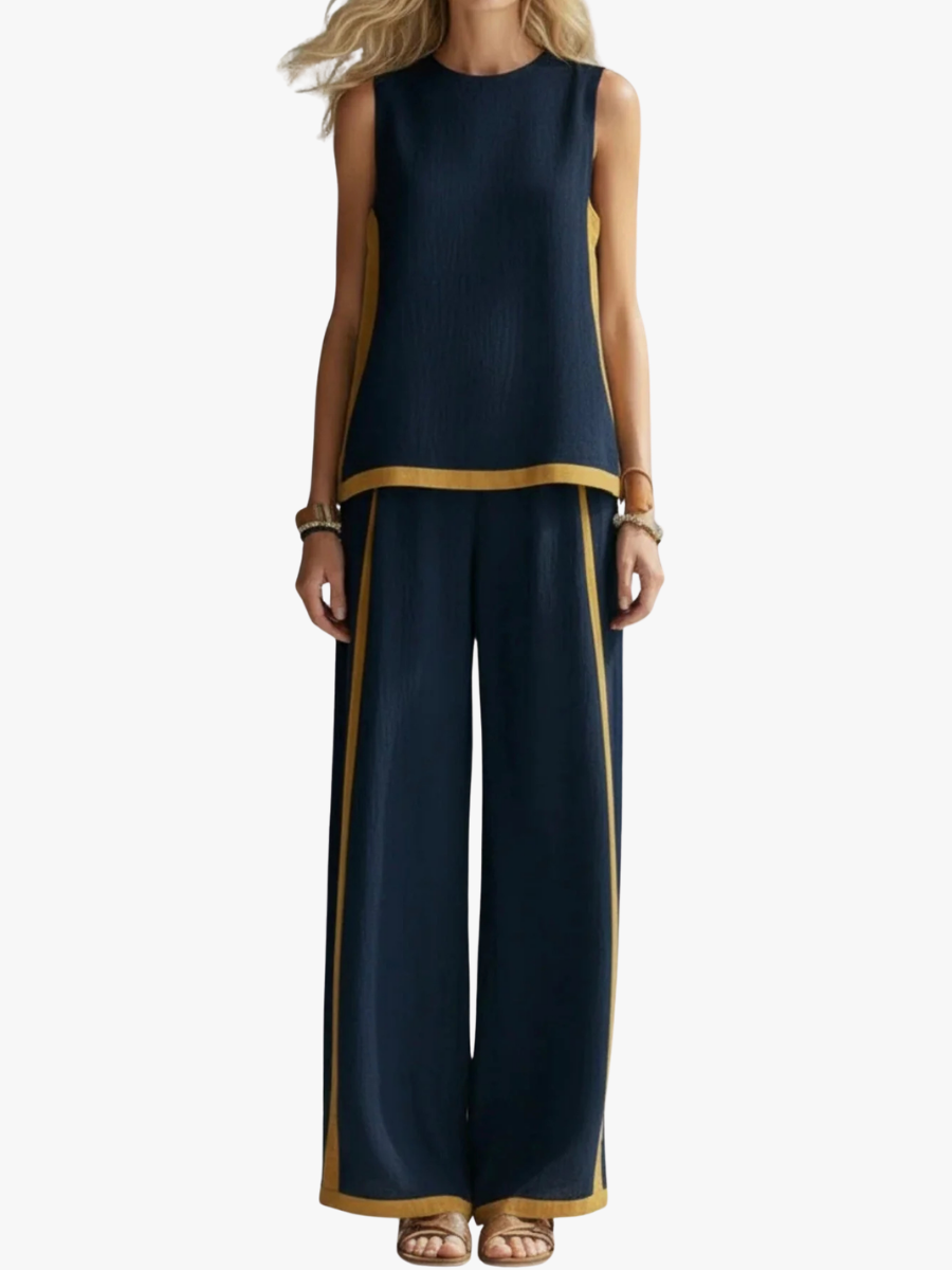 Women’s Pant Set with Contrast Trim