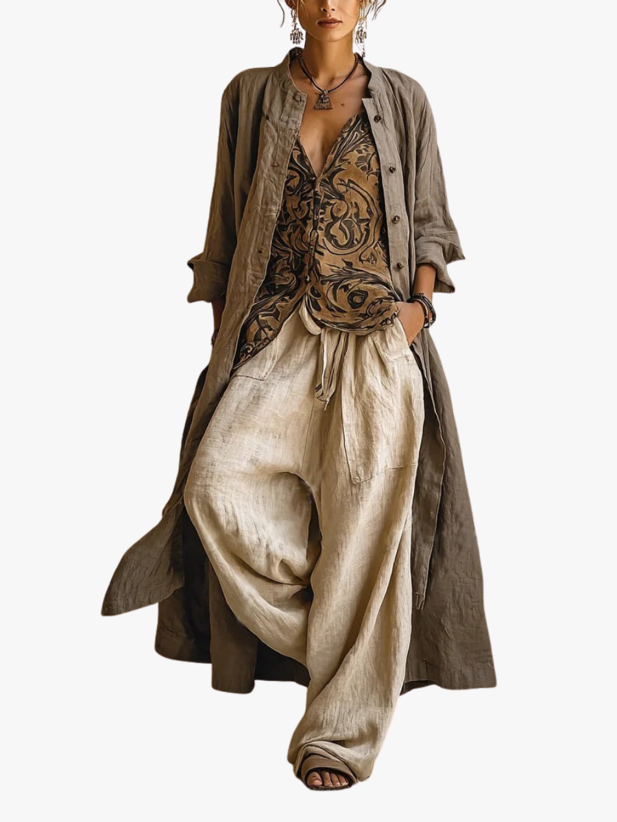 Women’s 3-Piece Wide-Leg Pant Set