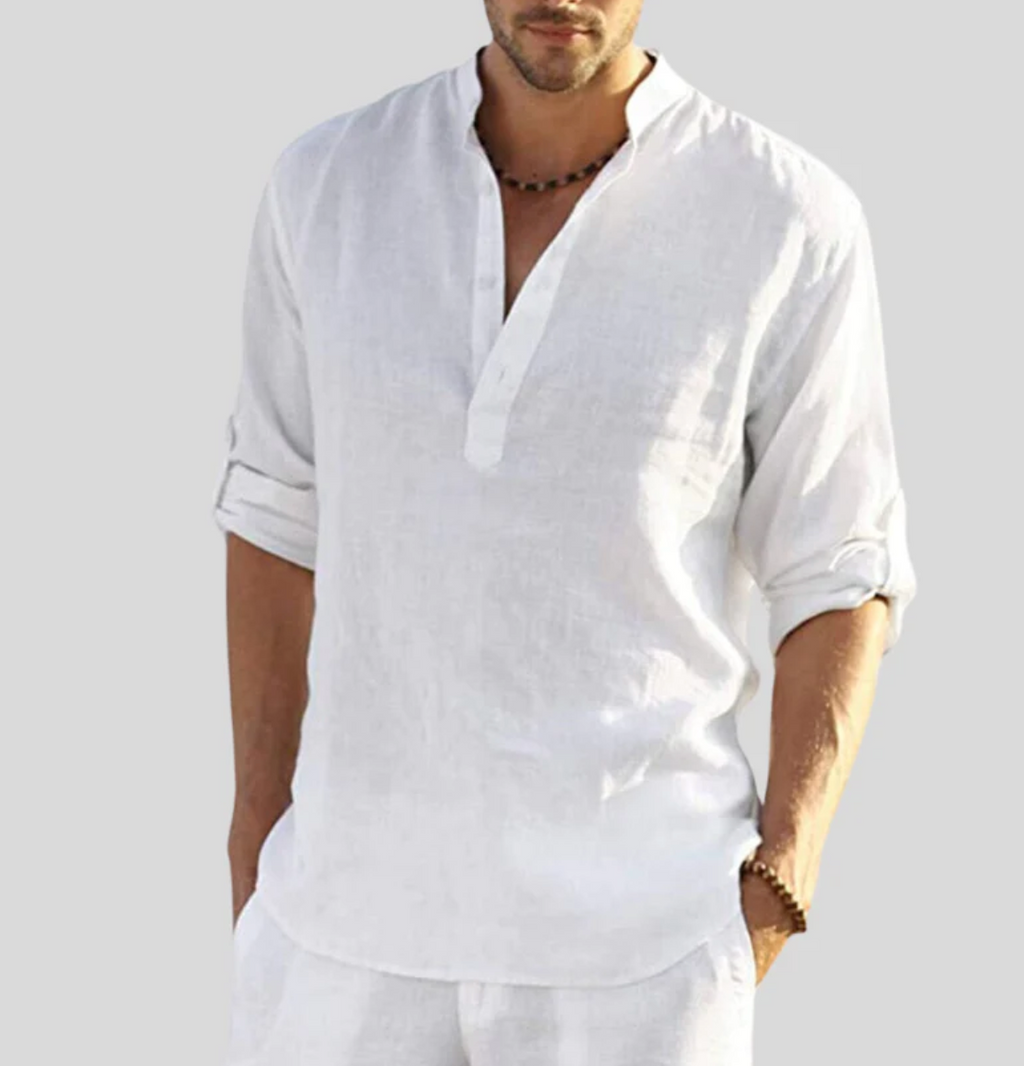 Men's Relaxed Fit Long Sleeve Henley Shirt