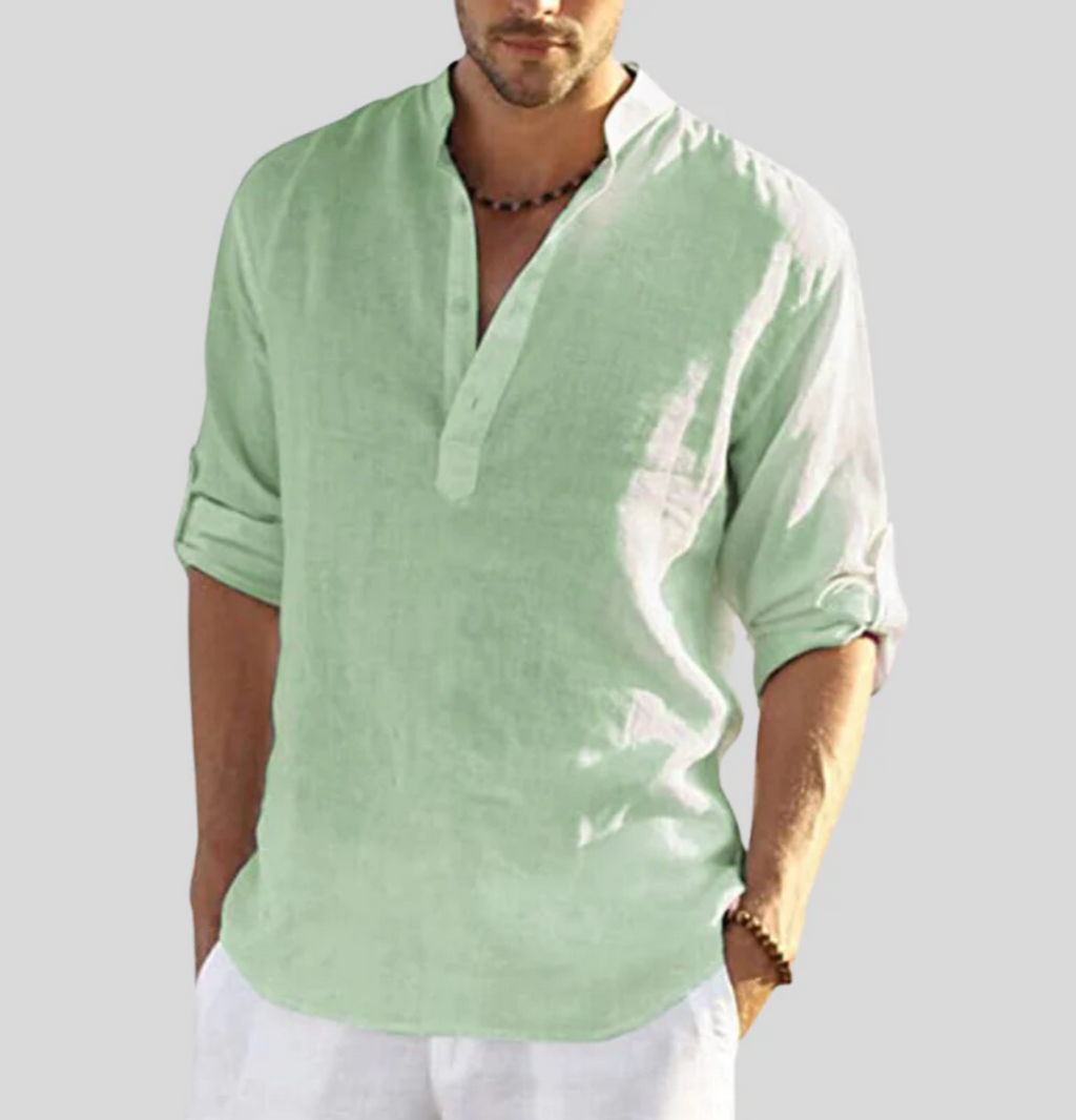 Men's Relaxed Fit Long Sleeve Henley Shirt