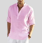 Men's Relaxed Fit Long Sleeve Henley Shirt