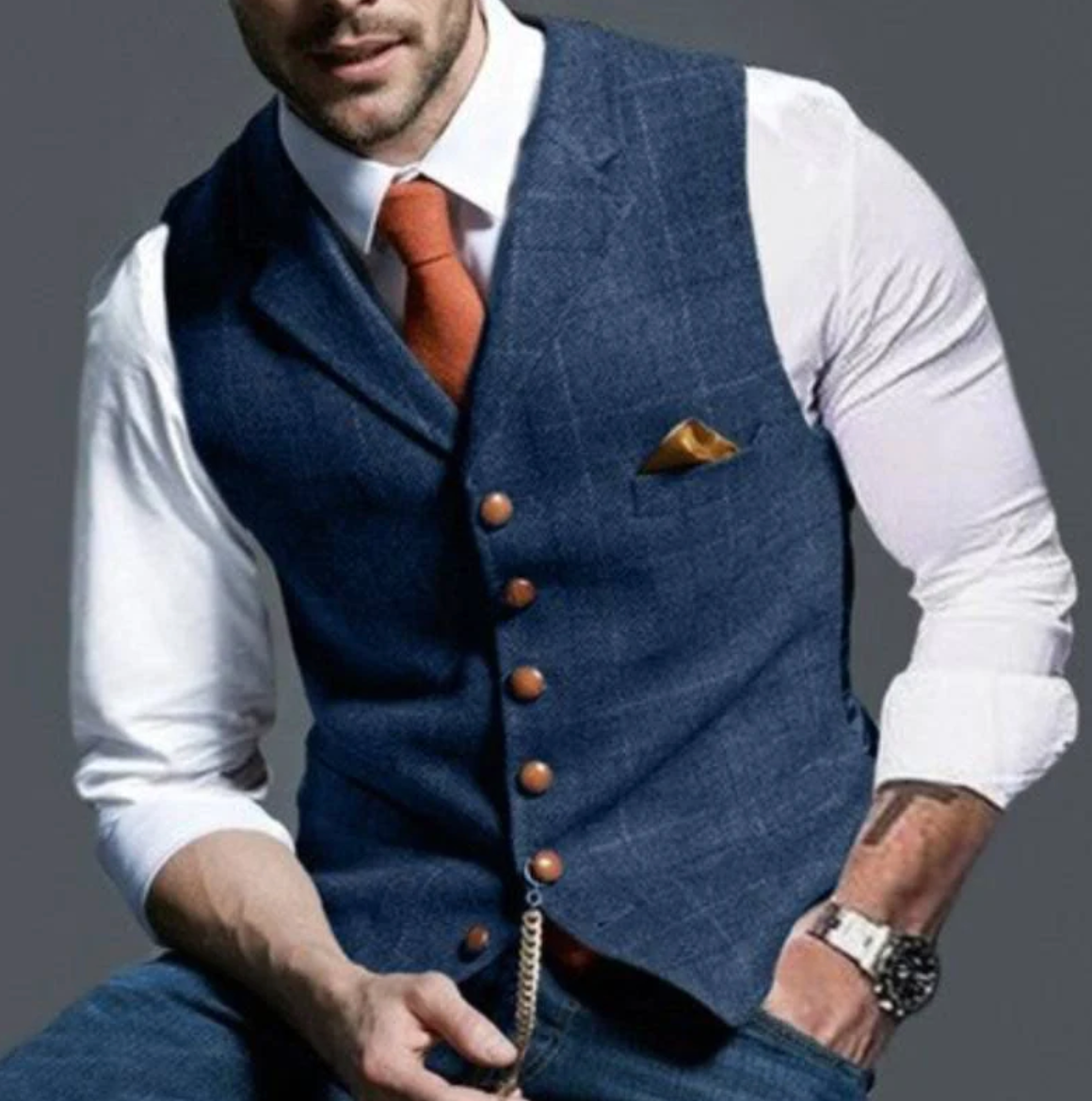 Men’s Shawl Collar Button-Front Waistcoat