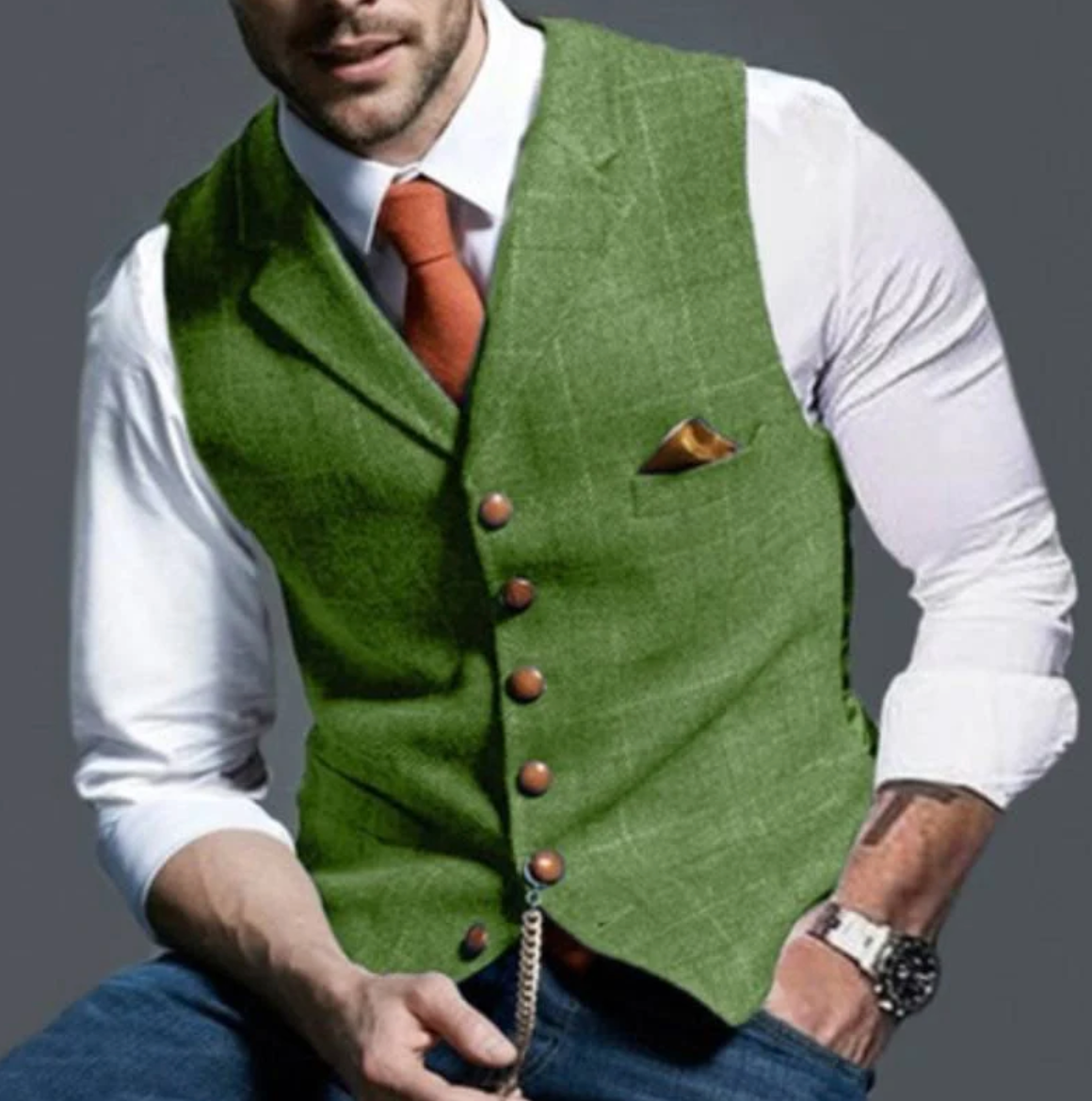 Men’s Shawl Collar Button-Front Waistcoat