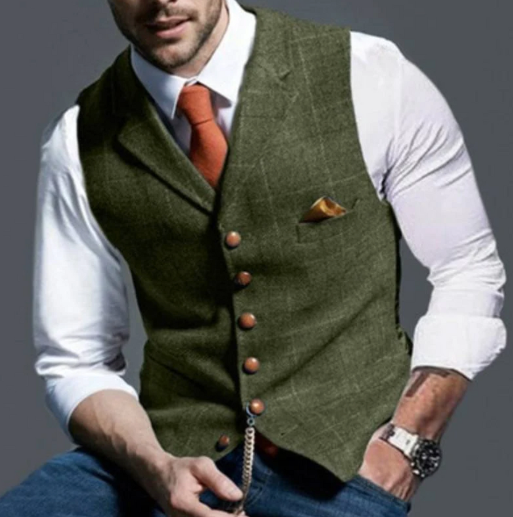 Men’s Shawl Collar Button-Front Waistcoat
