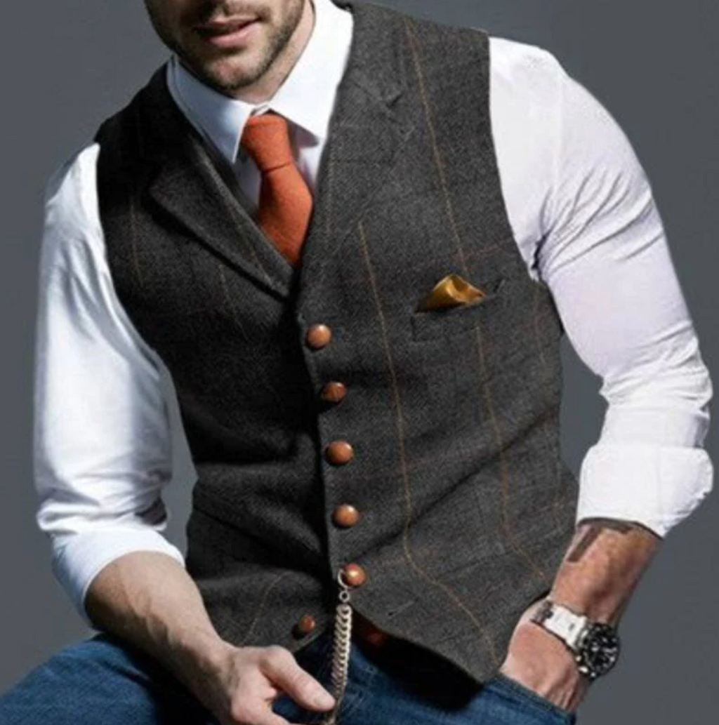 Men’s Shawl Collar Button-Front Waistcoat