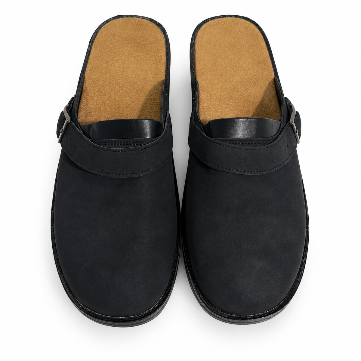 Men's Closed Toe Slip-On Sandals with Buckle