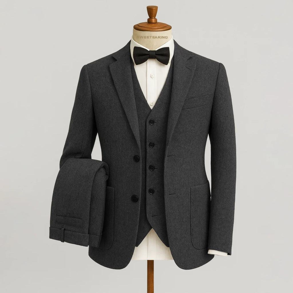Men's Three-Piece Blazer Vest Trouser Suit