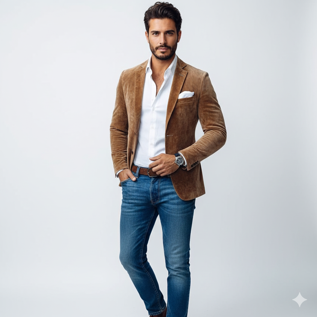 Men’s Tailored Blazer with Notched Lapels
