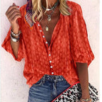Women’s Relaxed Printed Button-Front Blouse