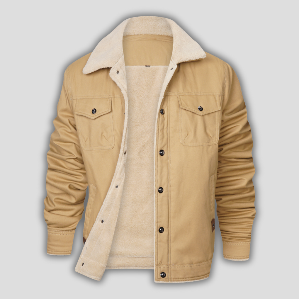 Men's Sherpa-Lined Button-Front Jacket