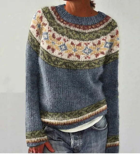 Women's Fair Isle Crew-Neck Knit Sweater