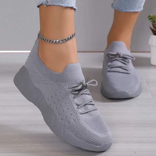 Women’s Knit Lace-Up Walking Sneakers