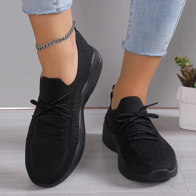 Women’s Knit Lace-Up Walking Sneakers