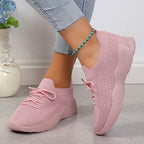 Women’s Knit Lace-Up Walking Sneakers