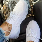 Women’s Knit Lace-Up Walking Sneakers