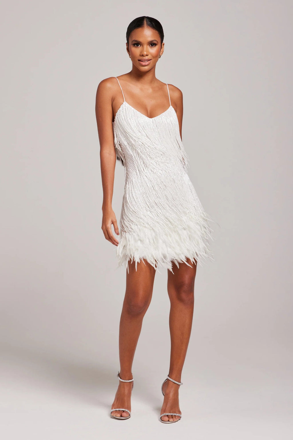 Women’s Fringe Mini Dress Feather Hem