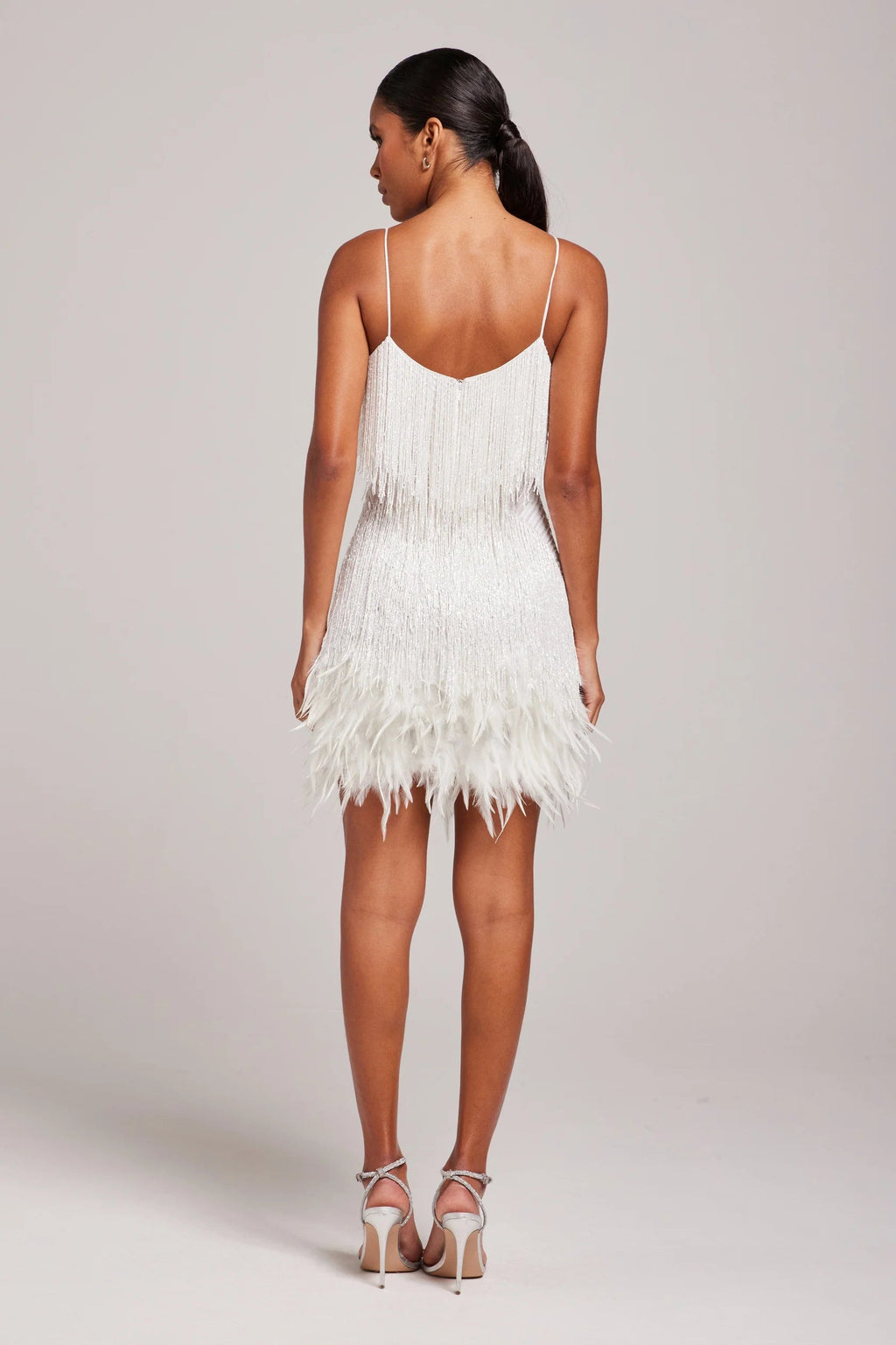 Women’s Fringe Mini Dress Feather Hem