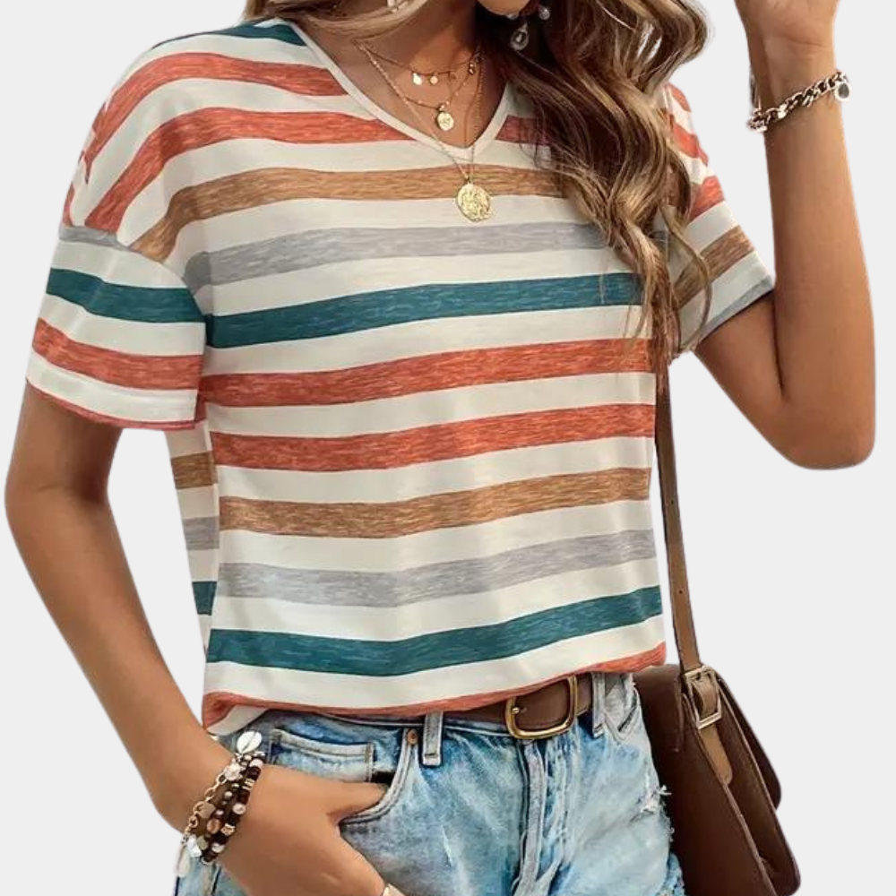 Women's Striped Crew Neck T-Shirt