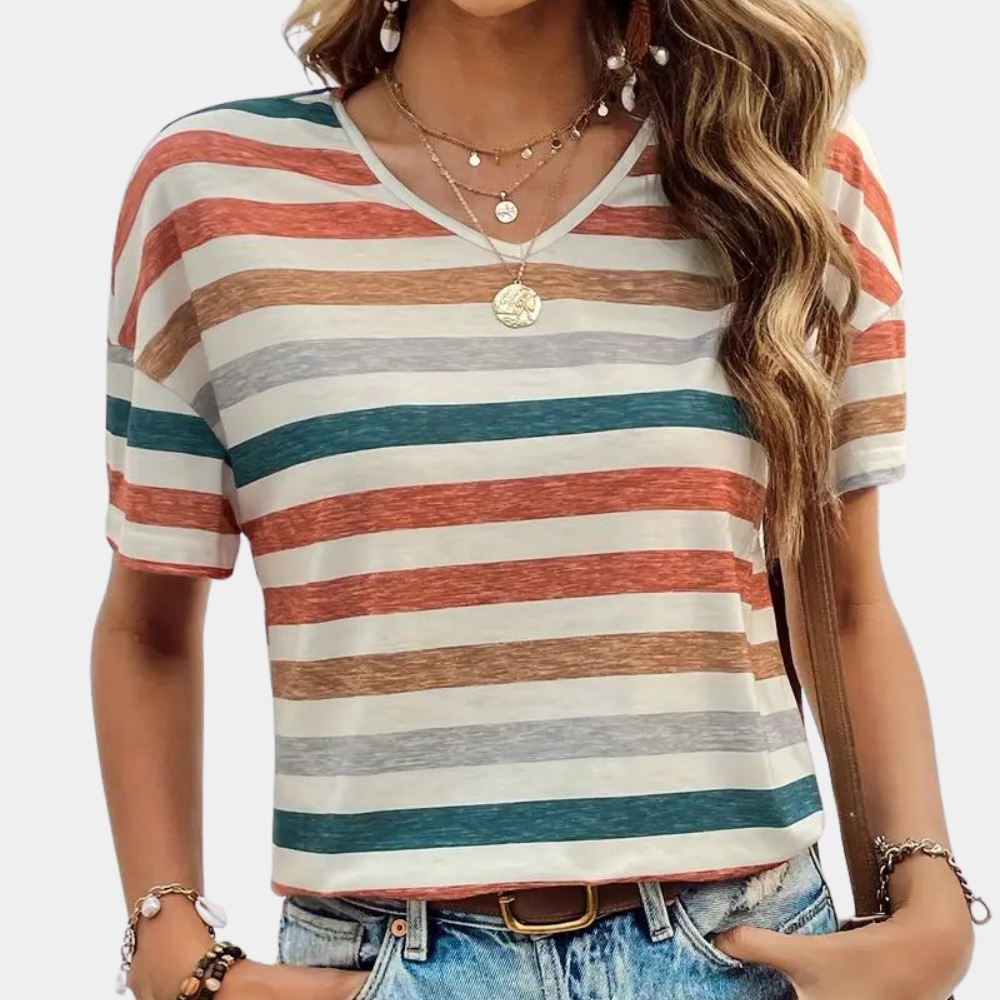 Women's Striped Crew Neck T-Shirt