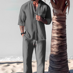 Men's Mandarin Collar Two Piece Set