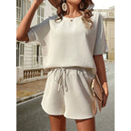 Women’s Textured Top and Shorts Set
