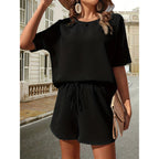 Women’s Textured Top and Shorts Set