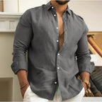 Men's Casual Linen Button Shirt