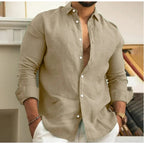 Men's Casual Linen Button Shirt