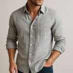 Men's Linen Casual Button Shirt