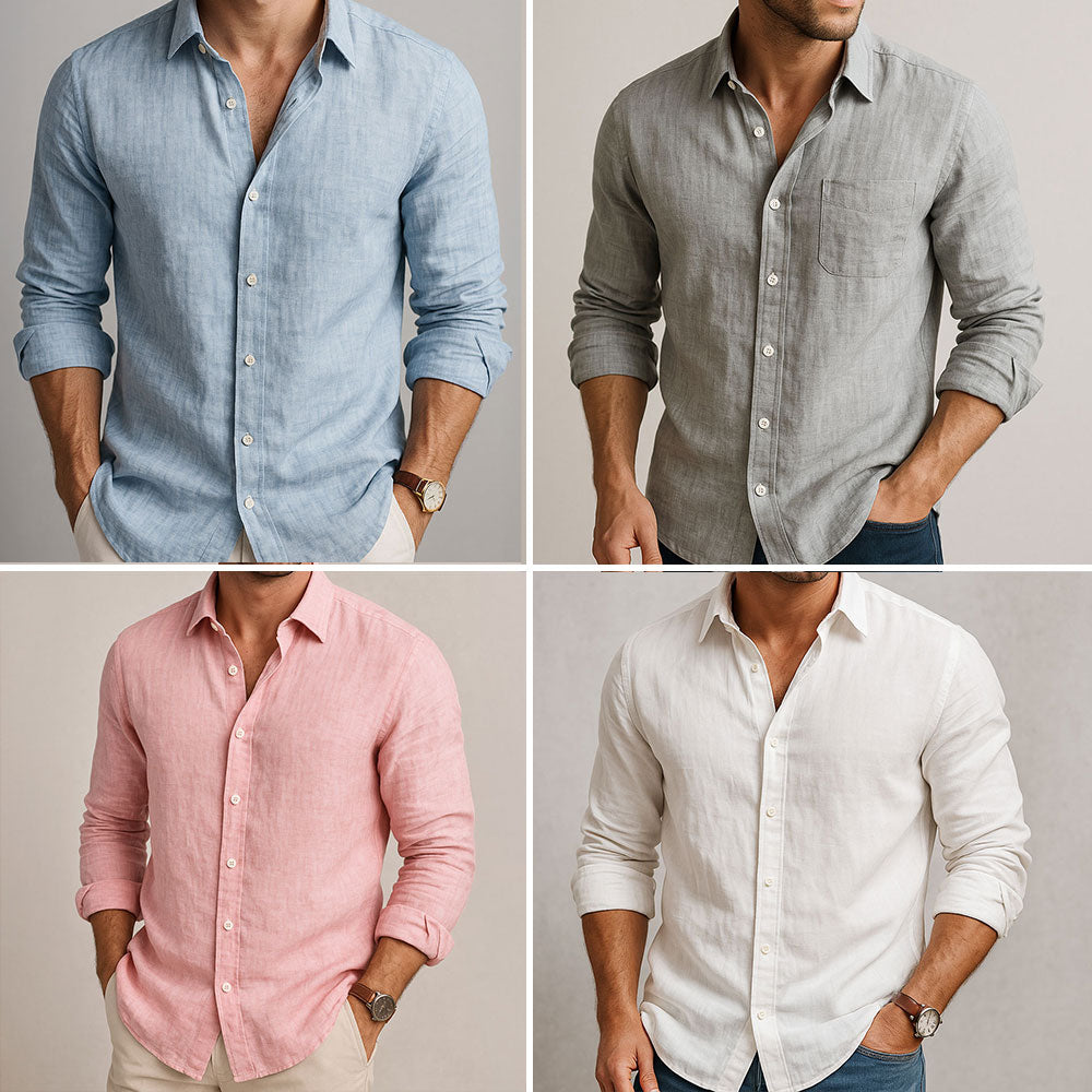 Men's Linen Casual Button Shirt