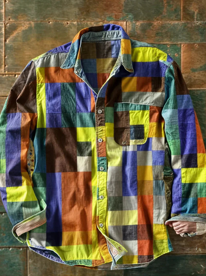 Men's Patchwork Casual Shirt