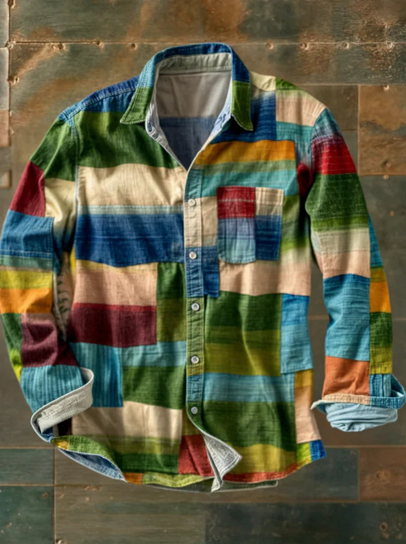 Men's Patchwork Casual Shirt