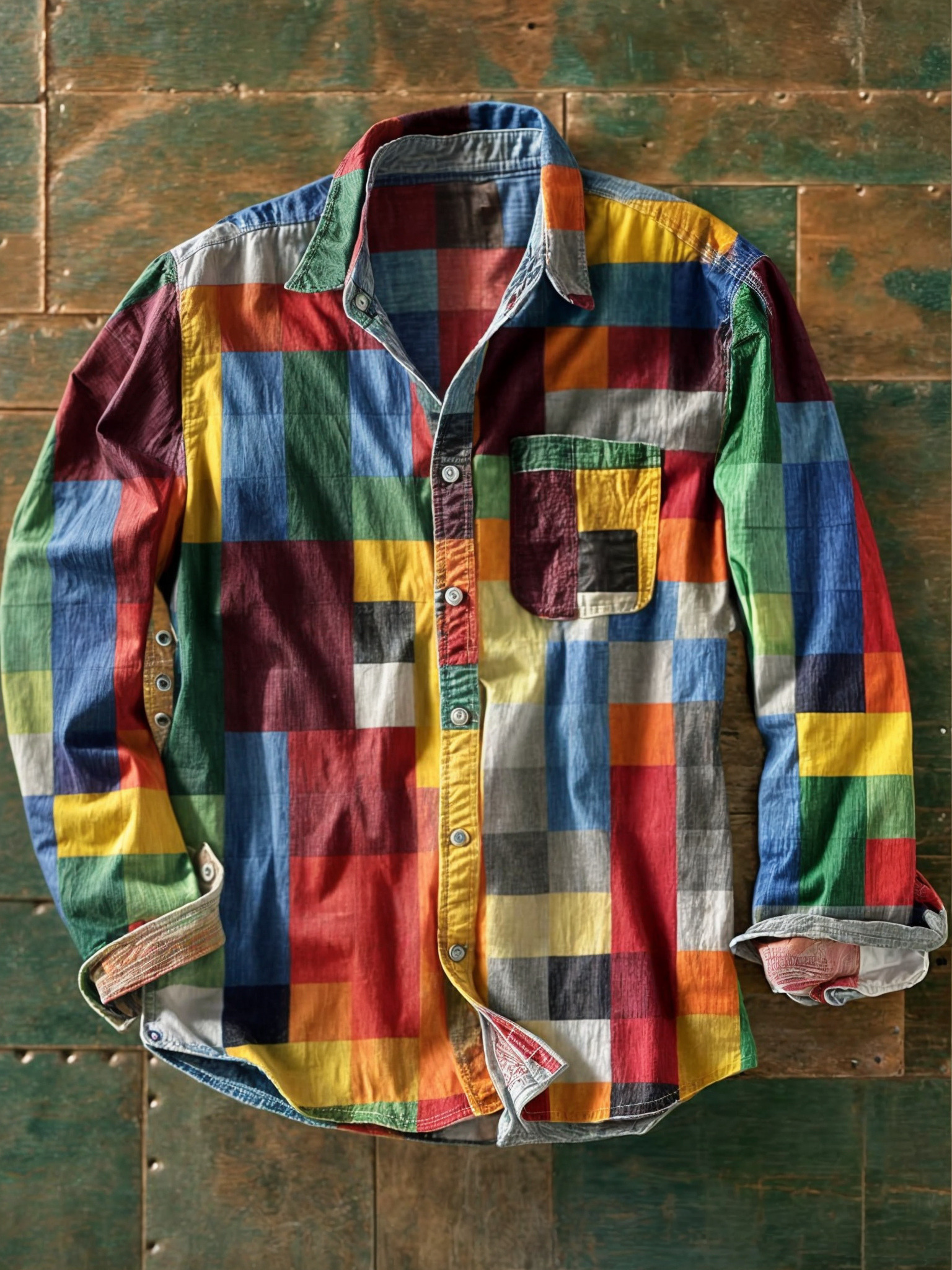 Men's Patchwork Casual Shirt