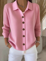 Women’s Collared Button-Front Knit Cardigan