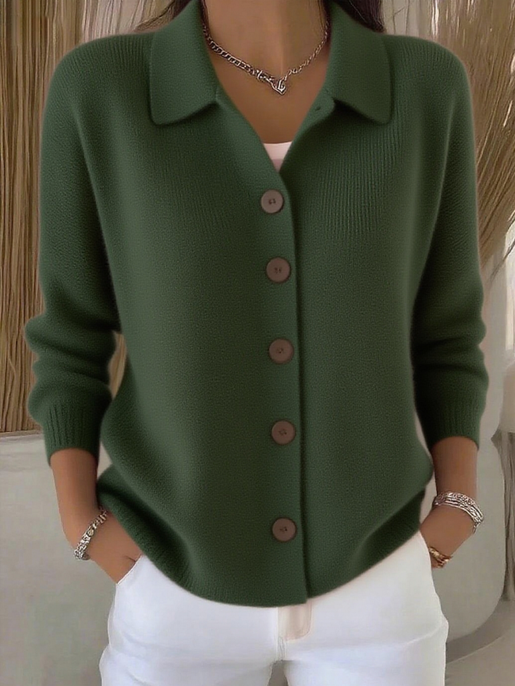 Women’s Collared Button-Front Knit Cardigan